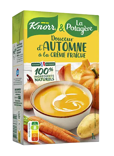 Sope douceur d'automne à la crème fraiche Knorr & La Potagère, brique 1L