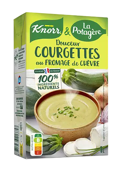 Dourceur courgettes fromage de chèvre, une soupe Knorr & La Potagère