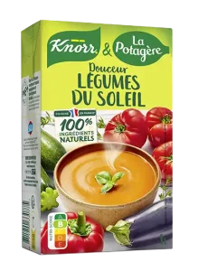 Douceur de légumes du soleil, une soupe Knorr et La Potagère. Brique 1L.