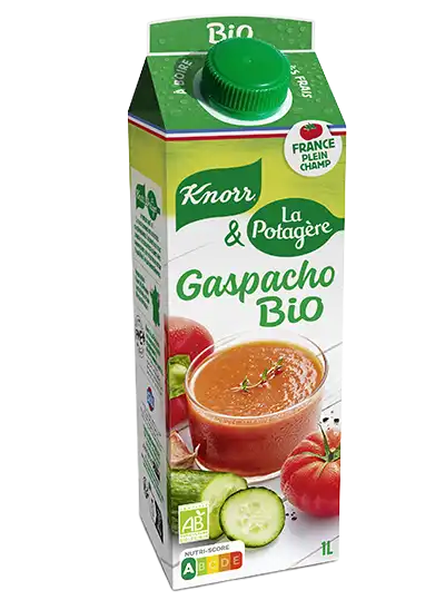 Gaspacho rouge Bio Knorr & La Potagère, brique d'un litre.