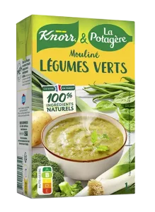 Soupe Knorr & La Potagère, mouliné de légumes verts. Brique d'un litre.