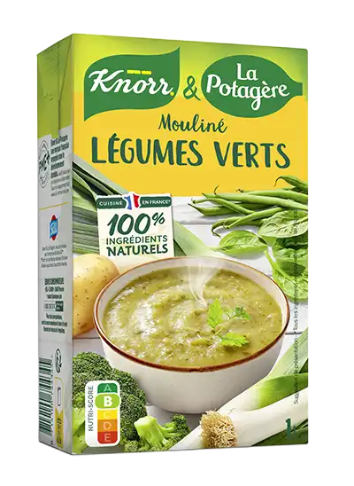 Soupe Knorr & La Potagère, mouliné de légumes verts. Brique d'un litre.