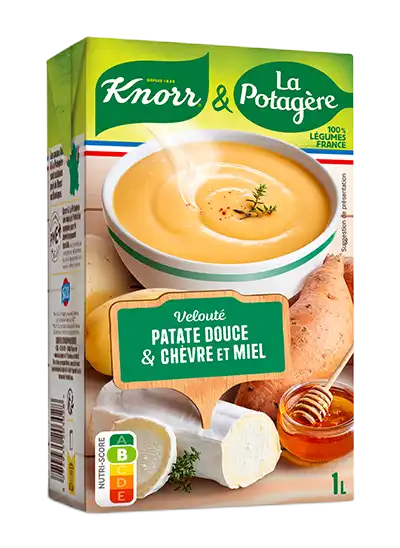 La soupe du fromager, Velouté patate douce chèvre miel Knorr & La Potagère