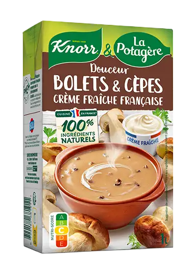 Douceur bolets & cèpes à la crème fraîche française, une recette Knorr & La Potagère