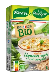 Mouliné de légumes verts et riz complet bio 1 litre, une recette Knorr & La Potagère