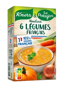 Mouliné de sept légumes 100% français, une soupe liquide Knorr & La Potagère