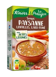 Soupe paysanne aux lentilles et lard fumé Knorr & La Potagère