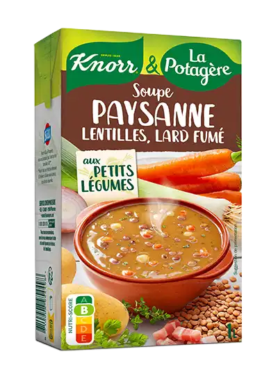 Soupe paysanne aux lentilles et lard fumé Knorr & La Potagère