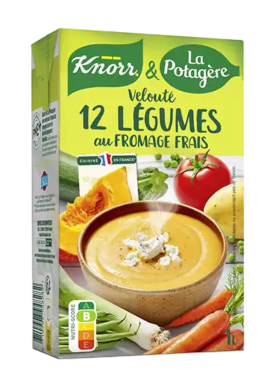 Soupe velouté de douze légumes au fromage frais, une recette Knorr & La Potagère