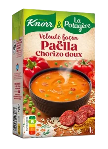 Soupe veloutée façon paëlla au chorizo doux de la gamme les méditéranéennes Knorr & La Potagère