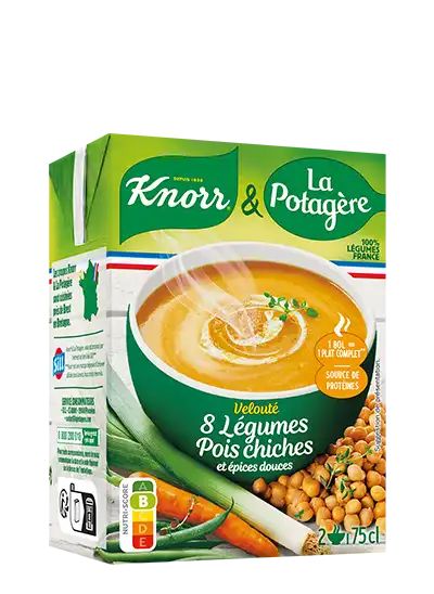 Velouté 8 légumes pois chiches aux épices douces, Knorr & La Potagère