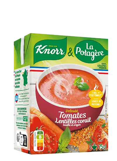 Velouté tomates et lentilles de corail Knorr & La Potagère