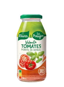 Velouté tomates et pointe de basilic, une recette Knorr & La Potagère, format pratique de 45 cl