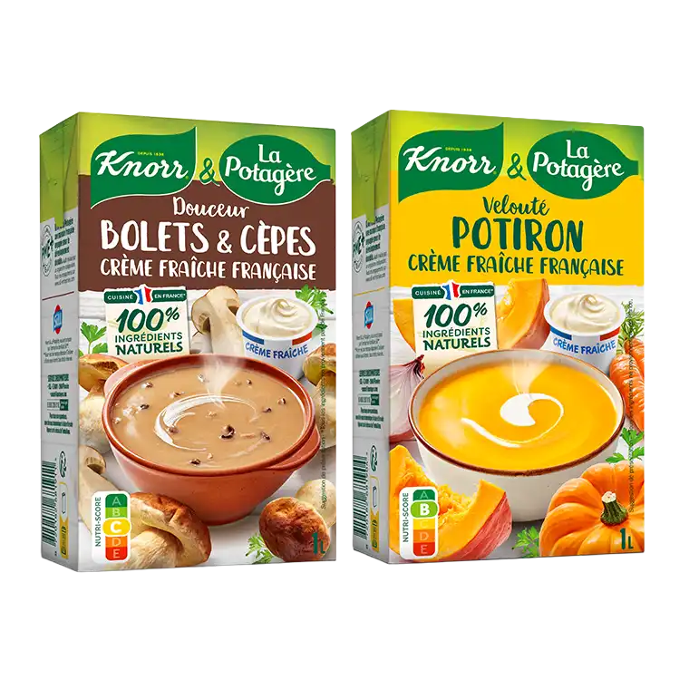 La gamme à la crème fraiche française, des soupes gouteuses et généreuses. Cusinées en France avec des ingrédients 100% naturels.