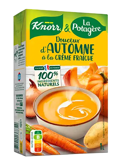Soupe douceur d'automne à la crème fraiche Knorr & La Potagère, brique 1L