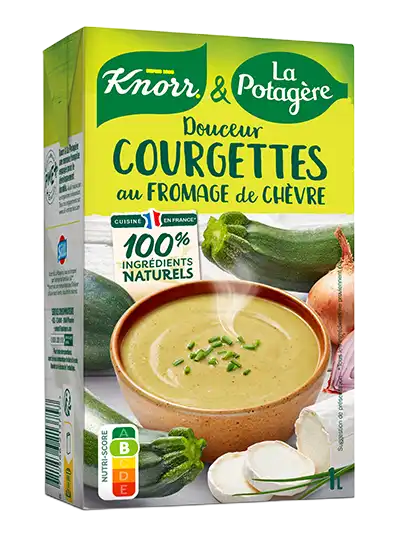 Dourceur courgettes fromage de chèvre, une soupe Knorr & La Potagère