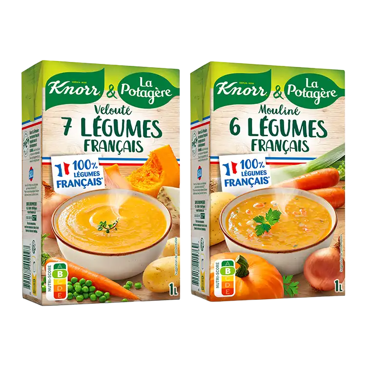 La gamme classiques aux légumes français Knorr & La Potagère