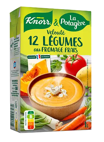 Soupe velouté de douze légumes au fromage frais, une recette Knorr & La Potagère
